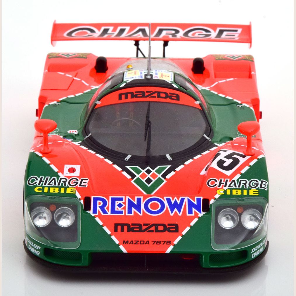 1:18 MAZDA 787 B WINNER 24H LE MANS 1991 - 1:18 model af Mazda 787B, vinder af Le Mans 1991, ideel til motorsportsamlinger.
