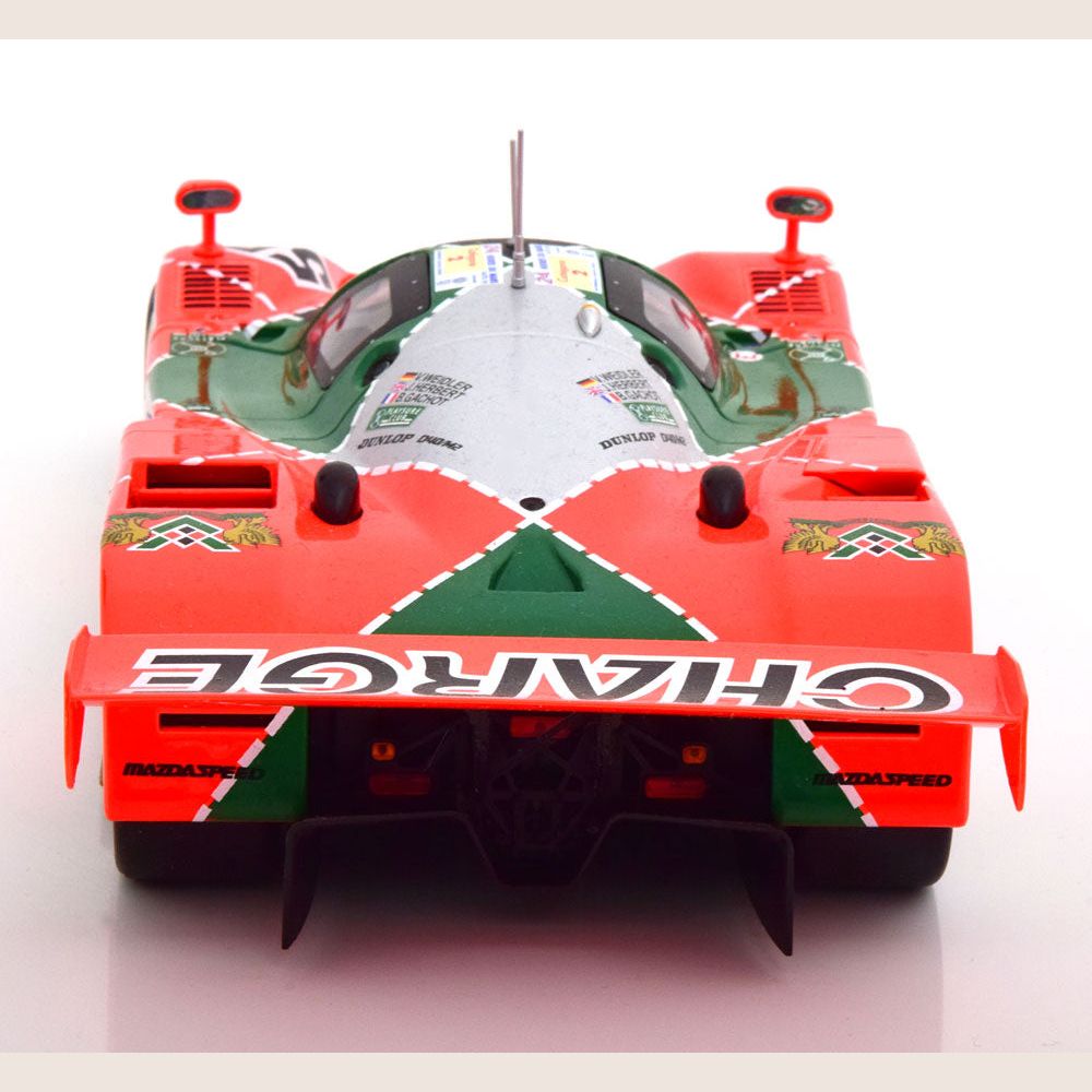 1:18 MAZDA 787 B WINNER 24H LE MANS 1991 - 1:18 model af Mazda 787B, vinder af Le Mans 1991, ideel til motorsportsamlinger.