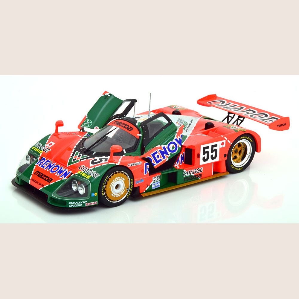 1:18 MAZDA 787 B WINNER 24H LE MANS 1991 - 1:18 model af Mazda 787B, vinder af Le Mans 1991, ideel til motorsportsamlinger.