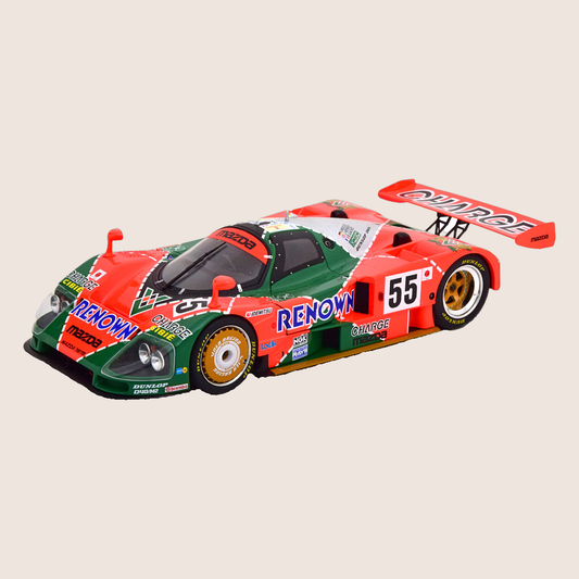 1:18 MAZDA 787 B WINNER 24H LE MANS 1991 - 1:18 model af Mazda 787B, vinder af Le Mans 1991, ideel til motorsportsamlinger.