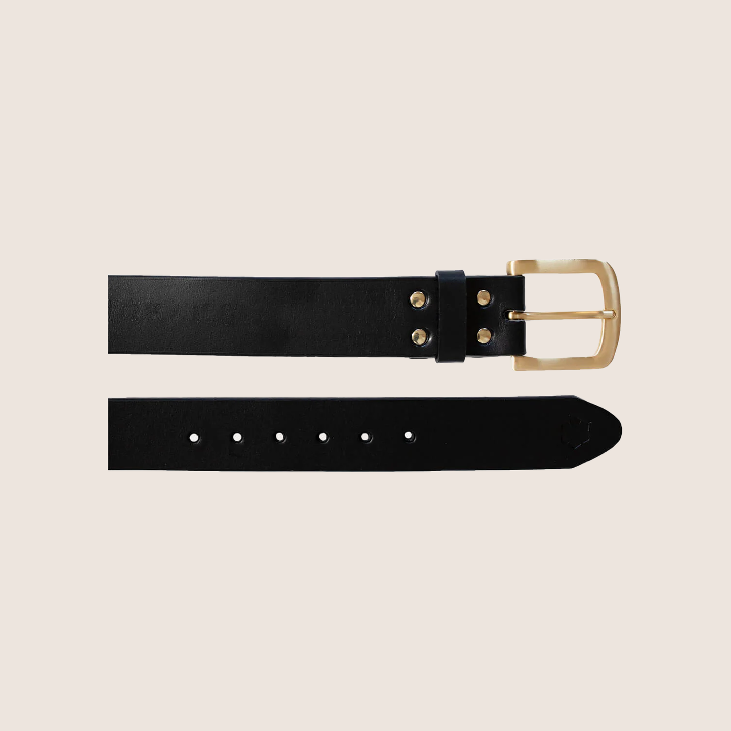 BUCKINGHAM GRAND BELT GOLD - Black - Elegant Buckingham Grand læderbælte i sort med gulddetaljer.