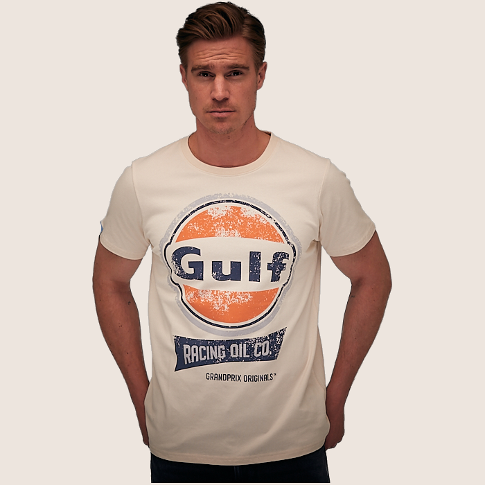 Oil Racing T-Shirt (Cream) – Cream Oil Racing t-shirt, med retro motorsportslook.