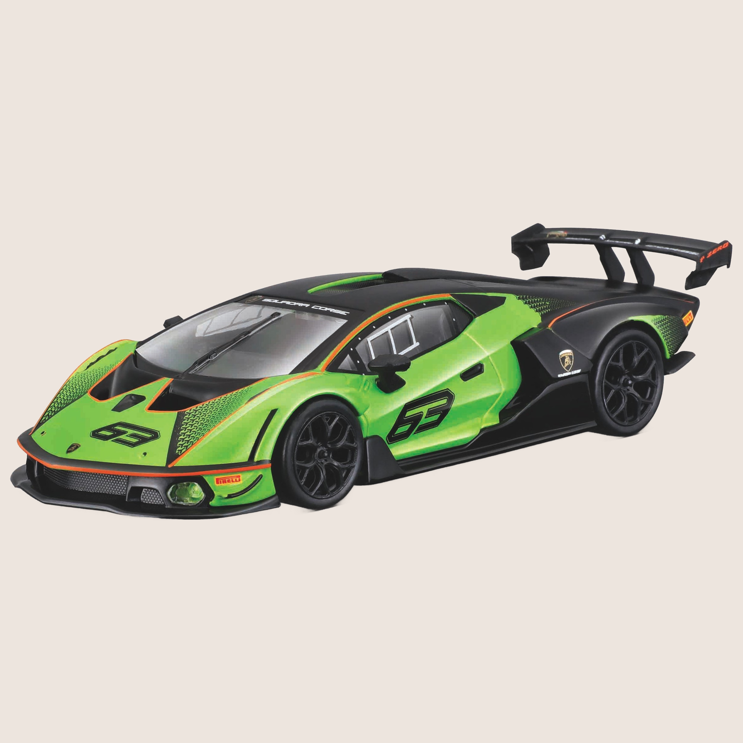 Lamborghini Essenza SCV12 No. 63 modelbil 1:24 - Detaljeret sportsvognsmodel til samlere og bilentusiaster