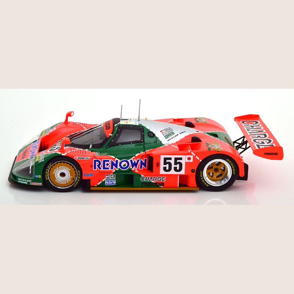 1:18 MAZDA 787 B WINNER 24H LE MANS 1991 - 1:18 model af Mazda 787B, vinder af Le Mans 1991, ideel til motorsportsamlinger.