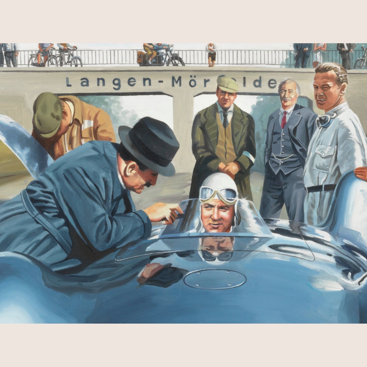 Rocket Man – Postkort med et dynamisk racermotiv inspireret af Rocket Man-temaet.