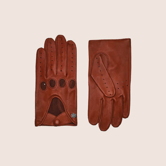 FREDERIK - Cognac – Stilfulde cognacfarvede kørehandsker i premium læder, perfekte til bilentusiaster.