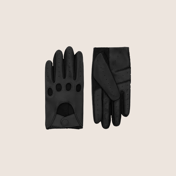 Frederik, Black / One-Size – Tidløse sorte kørehandsker i luksuriøst læder, perfekt greb og komfort på farten.