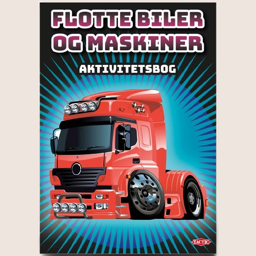 Flotte Biler og Maskiner Aktivitetsbog - Aktivitetsbog med biler og maskiner, fyldt med opgaver og sjove aktiviteter for børn.