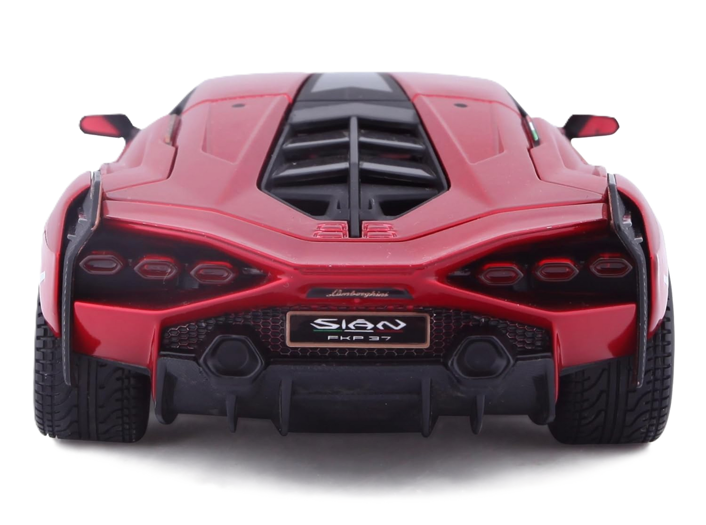 Bburago Lamborghini Sián FKP 37 1:24 bilmodel i rød med detaljeret og autentisk Lamborghini-design
