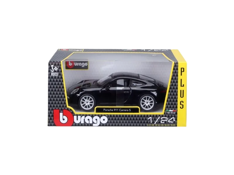 Bburago Porsche 911 Carrera S 1:24 bilmodel i sort med autentisk Porsche-design