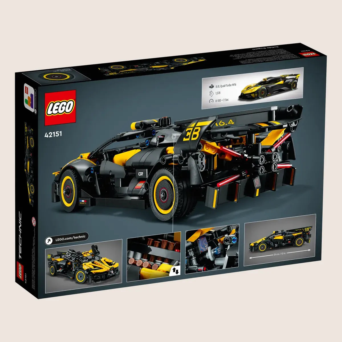 Bugatti Bolide – LEGO model af den ekstreme Bugatti Bolide hypercar.