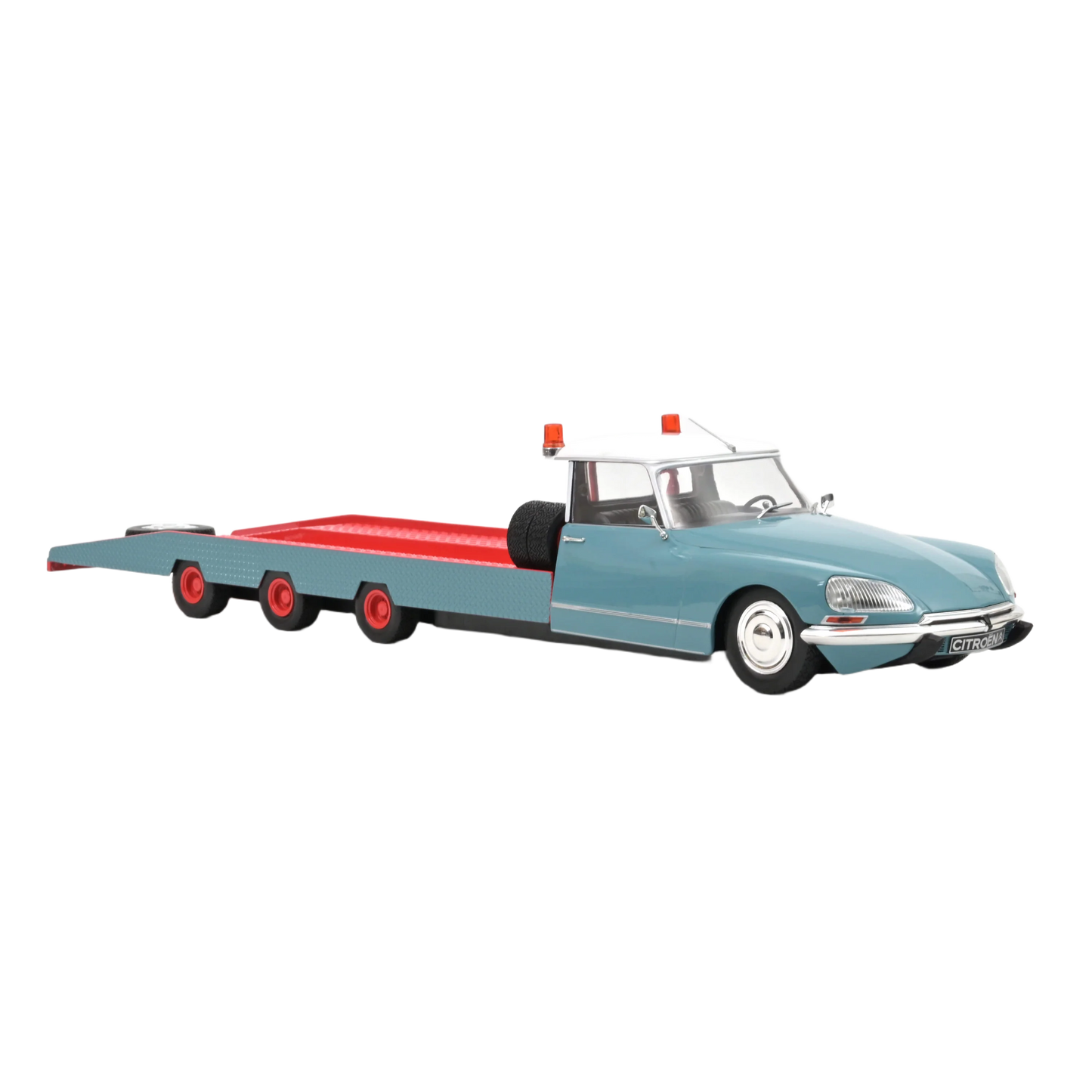 Citroën DS Tissier Car Transporter 1:18 – Norev – Detaljeret model af den ikoniske Citroën DS Tissier autotransporter i skala 1:18. Perfekt til samlere af klassiske biler og unikke transportkøretøjer.