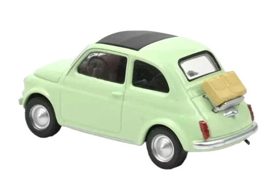 Fiat 500 F Light Green Jet Car 1:43 – Skala 1:43 model af den klassiske Fiat 500 F i lysegrøn. Produceret af Jet Car med fine detaljer og autentisk retrodesign. Perfekt til samlere af ikoniske biler.