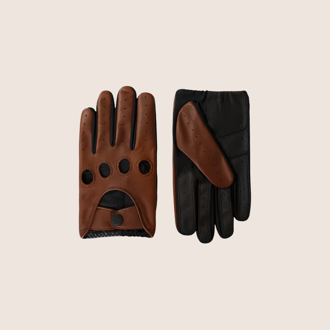 Frederik, Cognac / One-Size – Håndlavede cognacfarvede kørehandsker, skabt til dem, der værdsætter kvalitet.