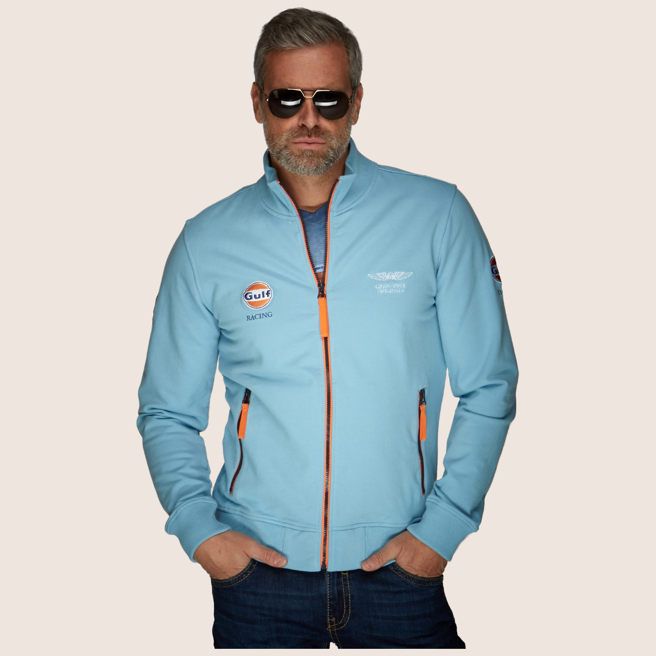 Smart Racing Zip trøje (Gulf Blue) – Gulf Blue Smart Racing Zip trøj, sporty og stilfuld.