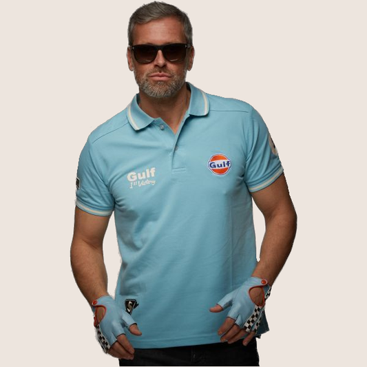 GULF vintage polo light blue