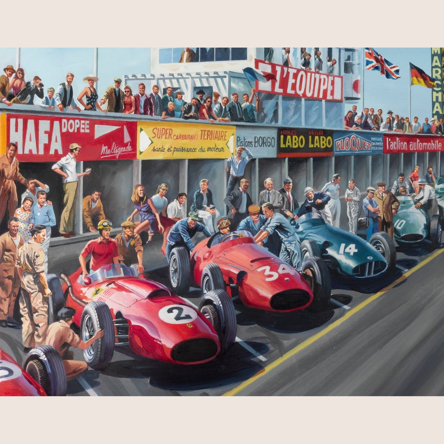 Grand Prix de Reims 1958 - 100x60 - Klassisk print af Grand Prix de Reims 1958, ideel til racingfans og samlere.