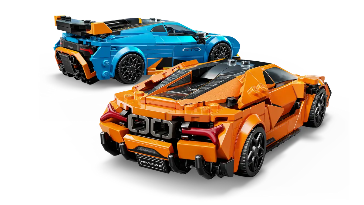 LEGO Lamborghini Revuelto & Huracán STO 77238 med detaljeret superbil-design og autentisk Lamborghini-stil