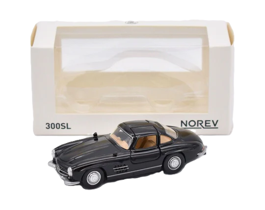 Mercedes 300 SL Sort 1:43 Norev – Elegant modelbil i skala 1:43, udført i sort med autentiske detaljer, der hylder den legendariske Mercedes 300 SL.