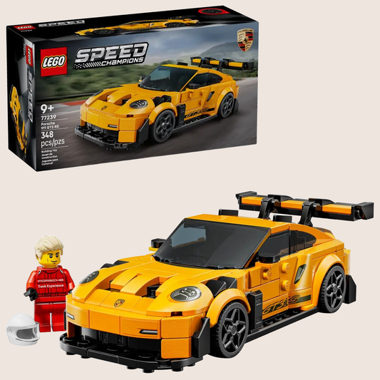 LEGO Porsche 911 GT3 RS model 77239 med realistiske detaljer og klassisk sportsvognsdesign