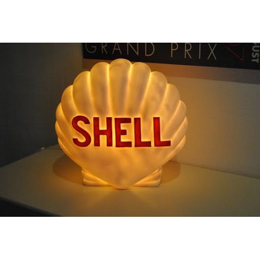 Shell Lampe – Unik lampe med Shell-logo, perfekt til garage eller bilentusiastens hjem.