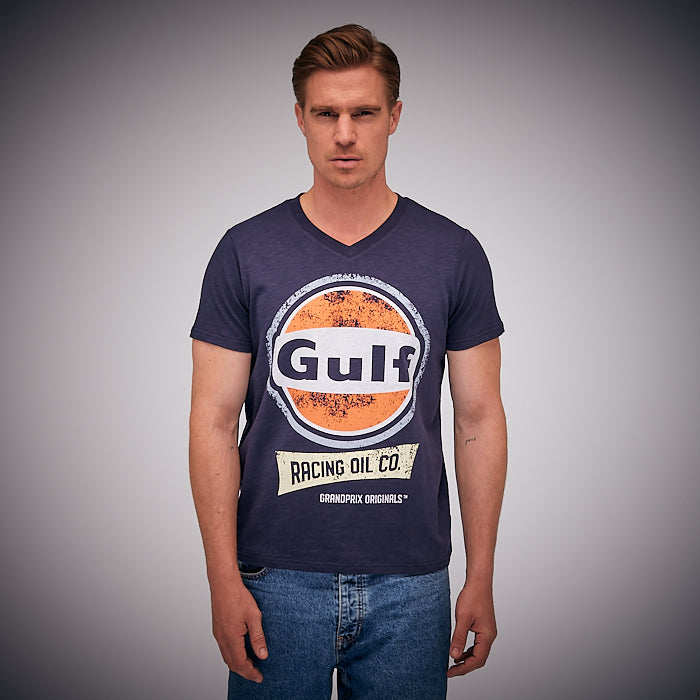 V-Neck Oil Tee Navy