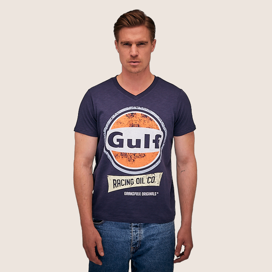 V-Neck Oil Tee Navy