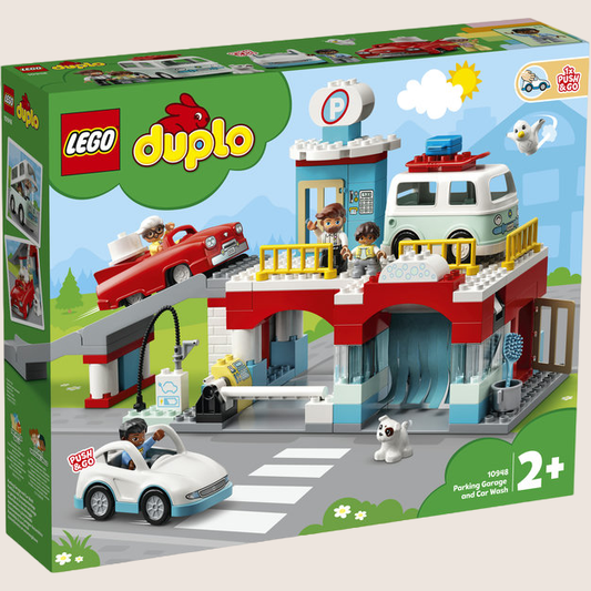 DUPLO parkeringshus og bilvask