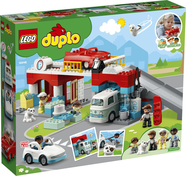 DUPLO parkeringshus og bilvask