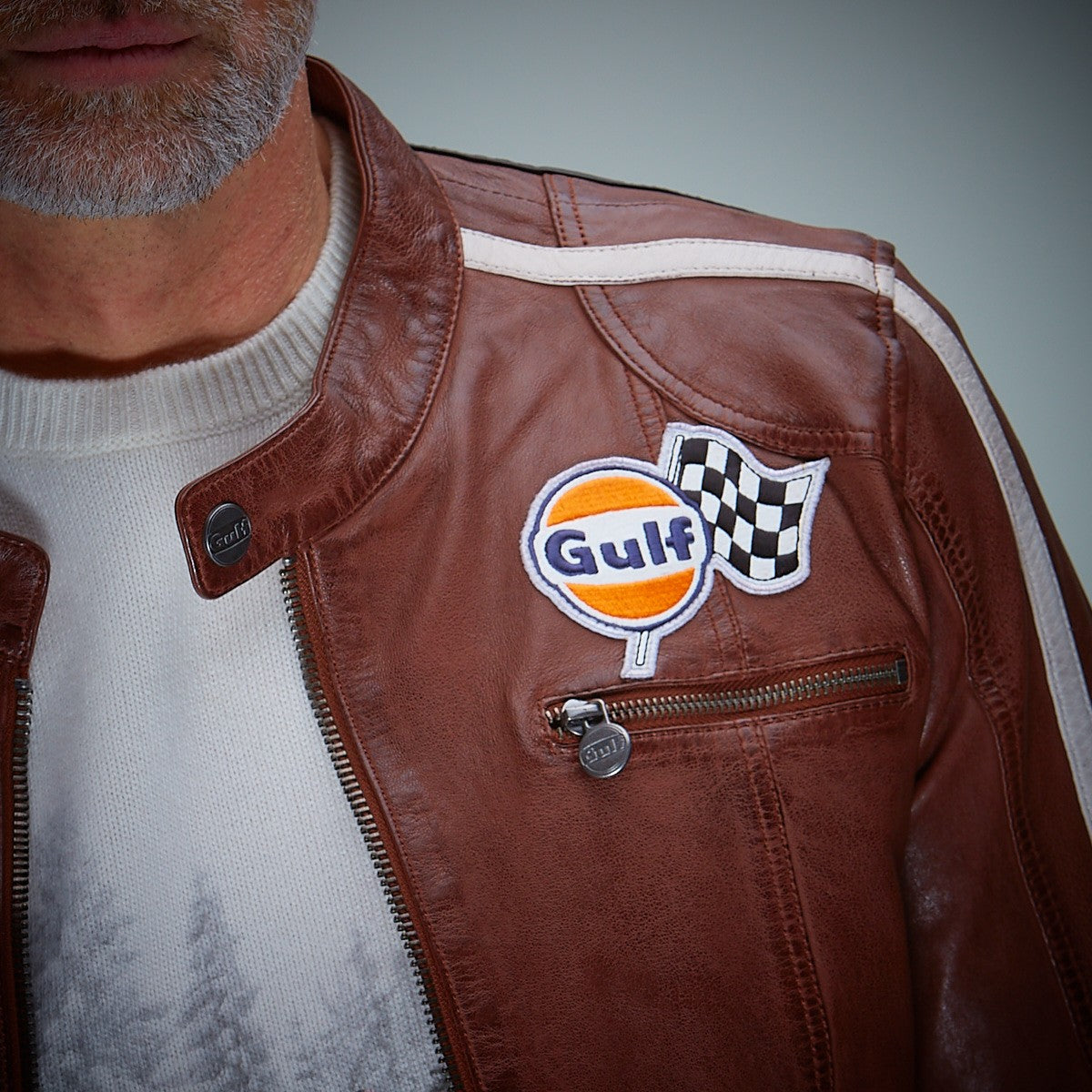 125 Gulf Vintage Race Jacket Cognac