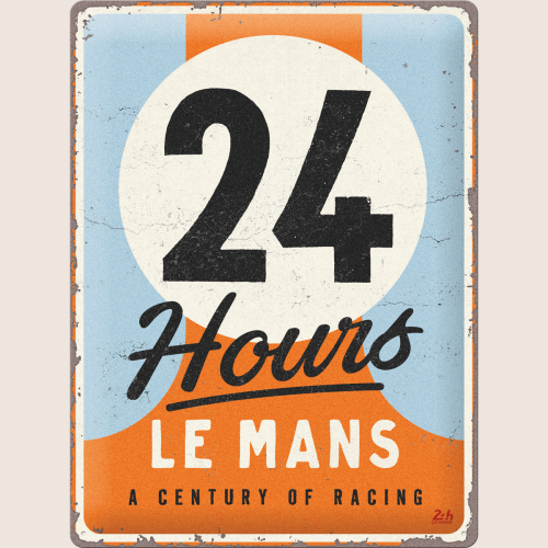 24h Le Mans - A Century of Racing 30x40cm – Le Mans jubilæumsskilt i metal, en hyldest til motorsportens historie.
