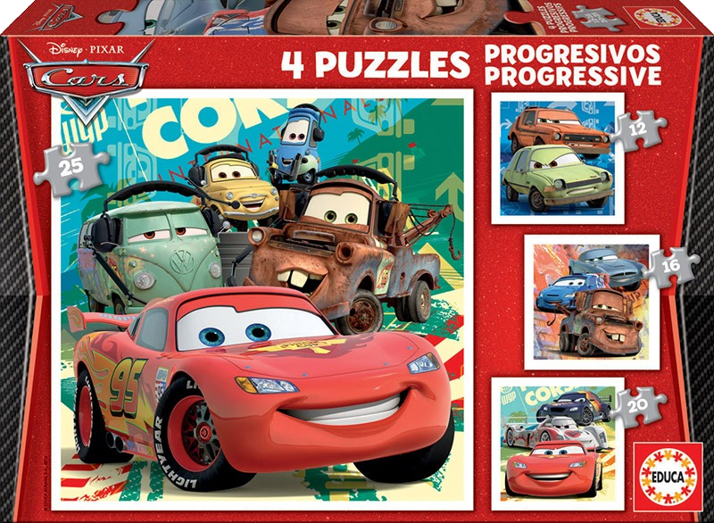 Progressive Puzzles Cars 2 12+16+20+25