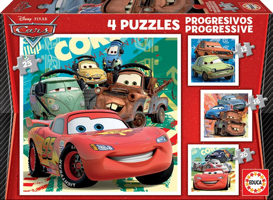 Progressive Puzzles Cars 2 12+16+20+25