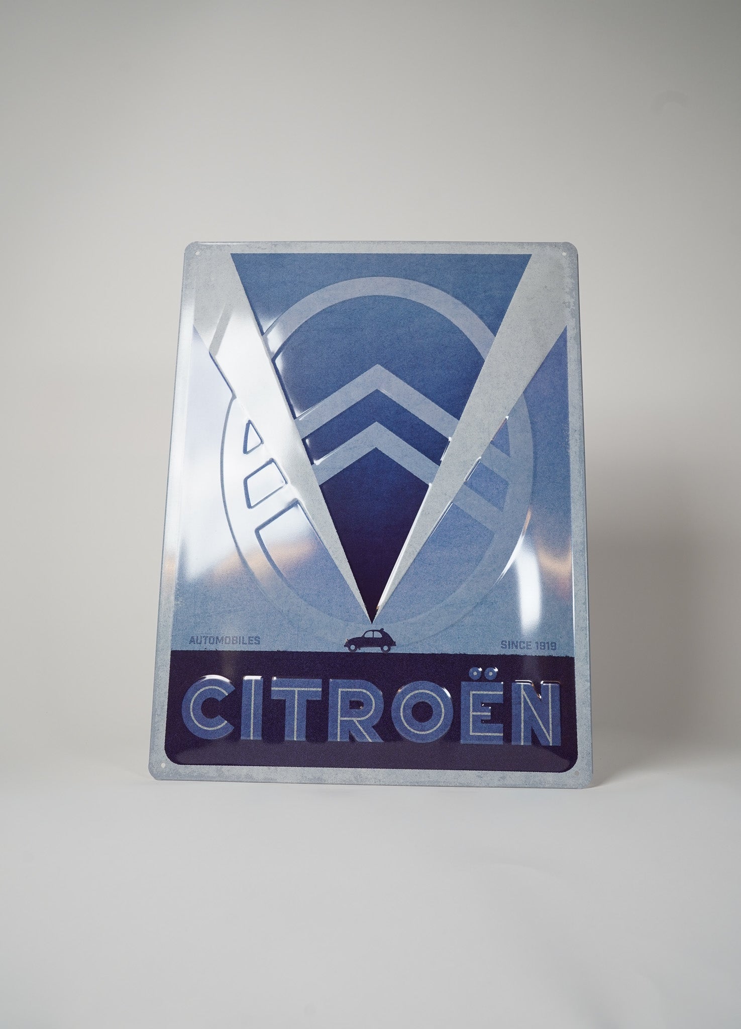 Citroen 2CV Logo Blå Skilt 30x40cm