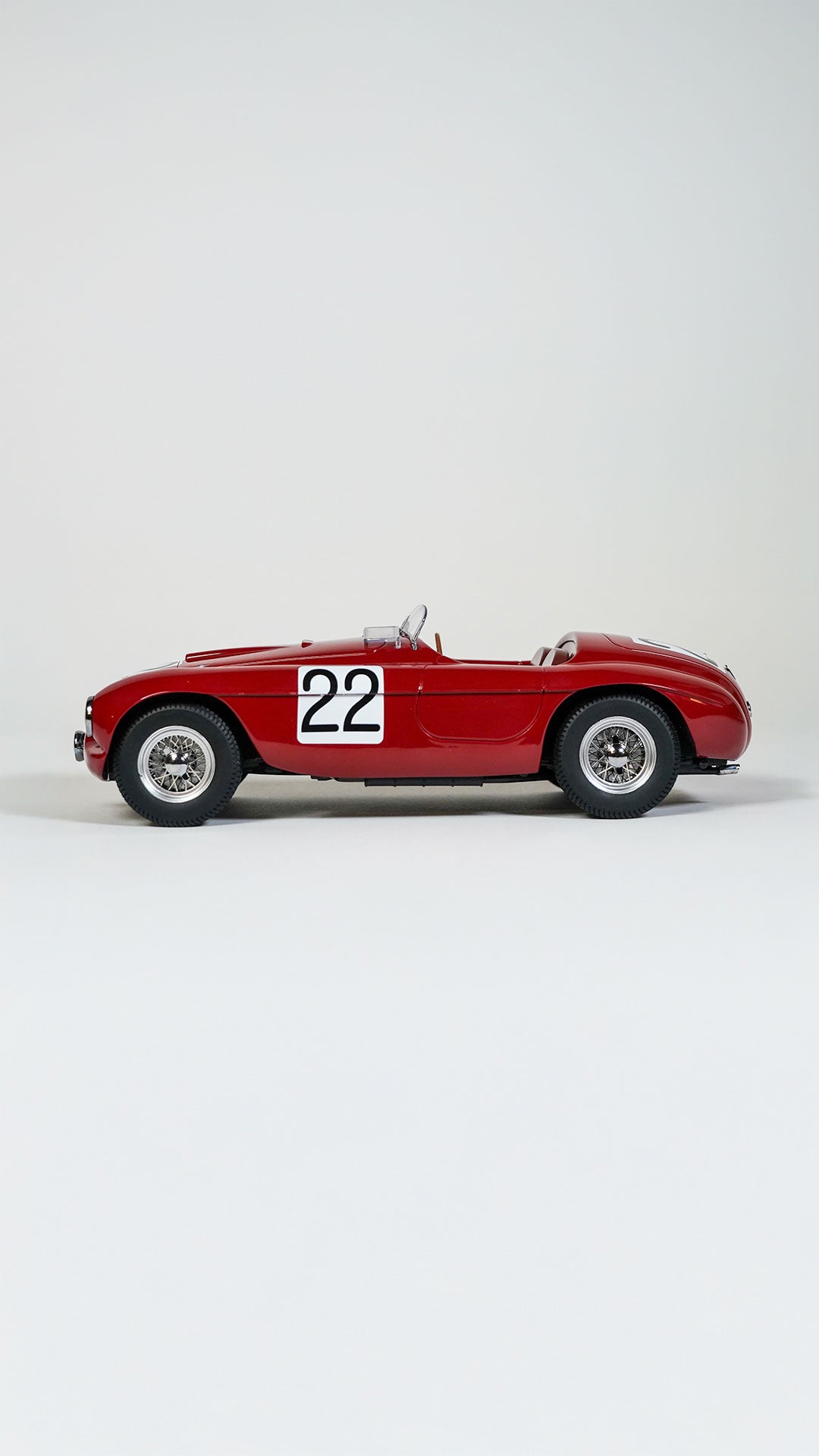 Ferrari 166 MM Barchetta 1:18 modelbil med detaljeret interiør og karrosseri