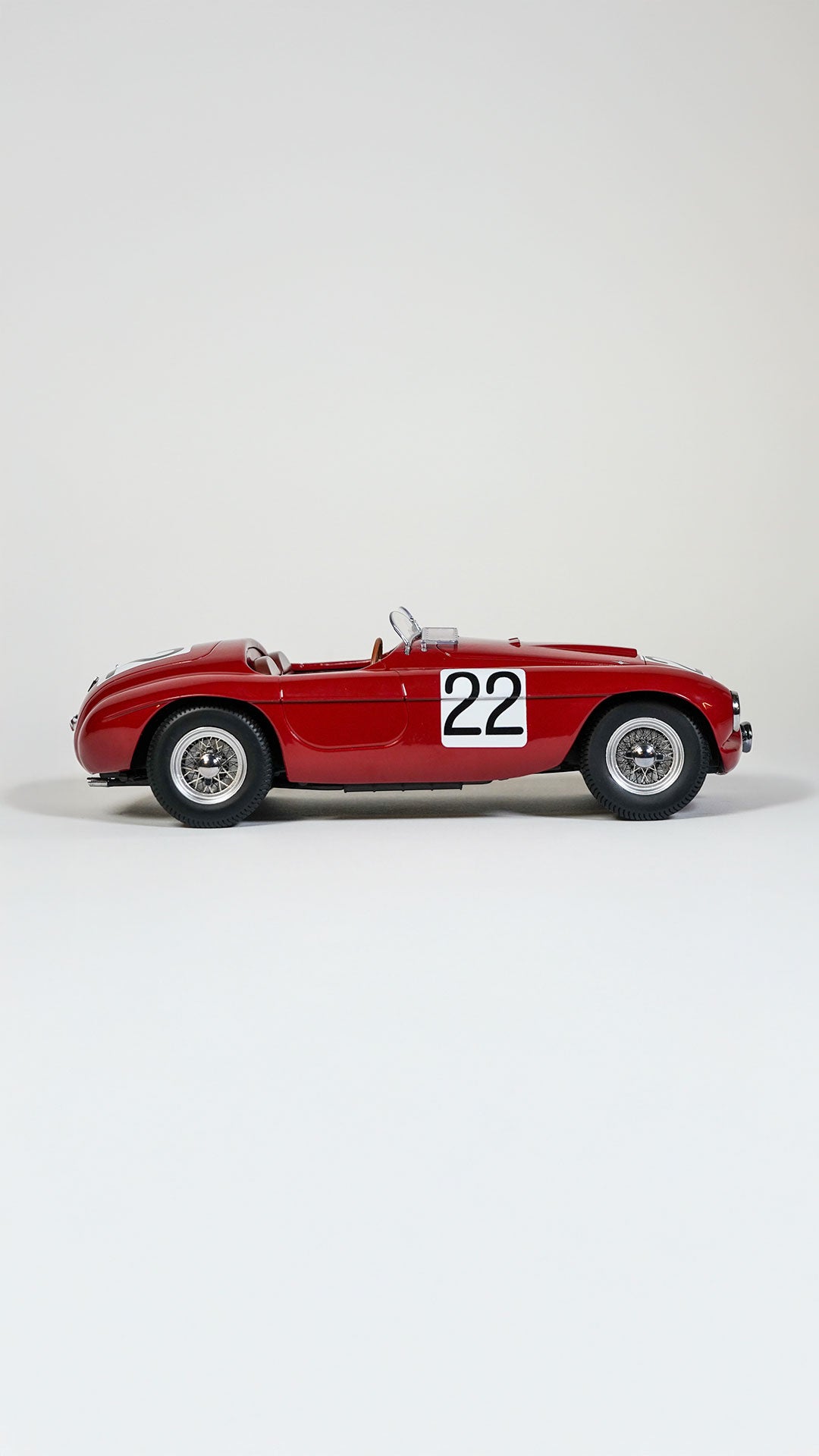 Ferrari 166 MM Barchetta 1:18 modelbil med detaljeret interiør og karrosseri