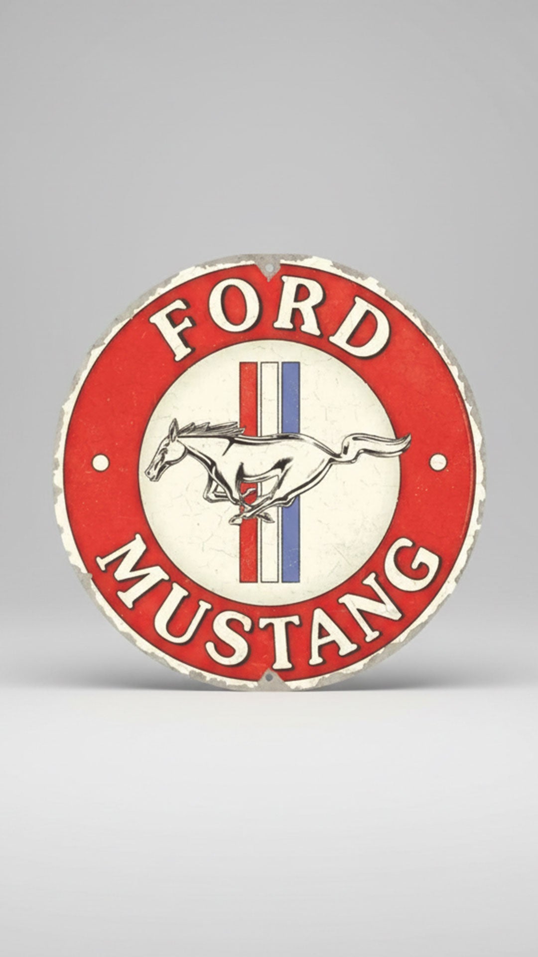 Ford Mustang Horse & Stripes Rundt Skilt