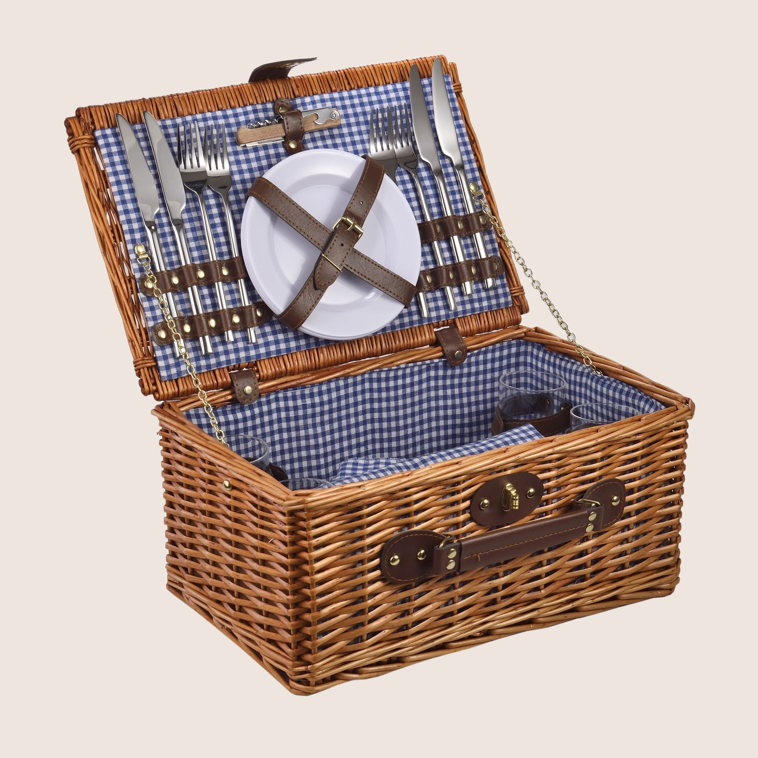 Picnic Kurv - Laguiole 4 pers. – Klassisk picnic-kurv til fire personer, ideel til en dag i naturen