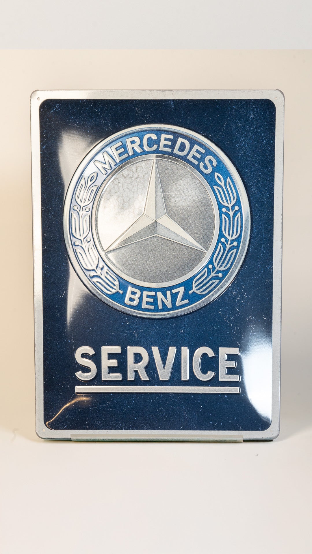Mercedes Benz Service Skilt Blå 30x40