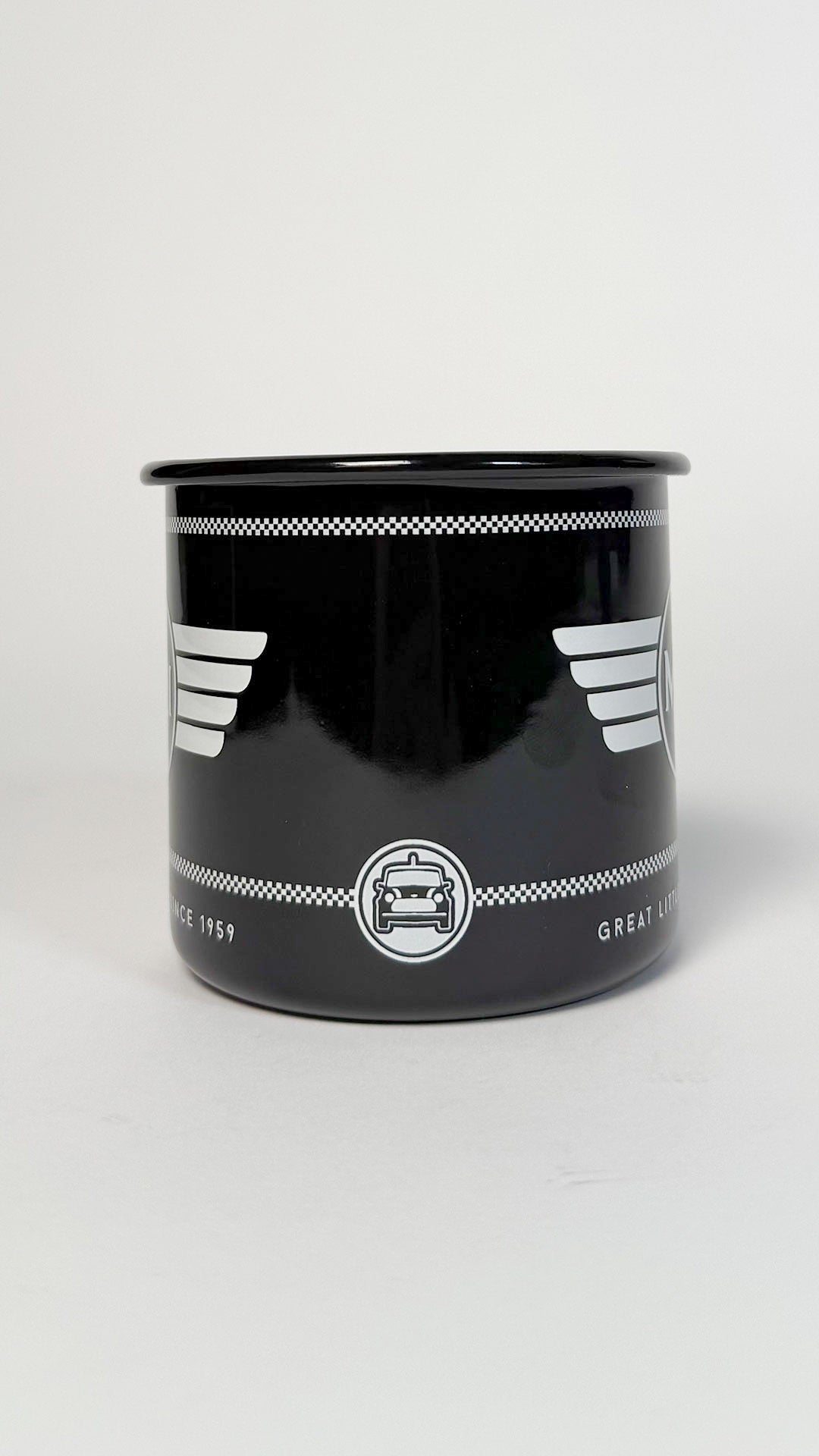 Mini Logo Sort Emalje Krus