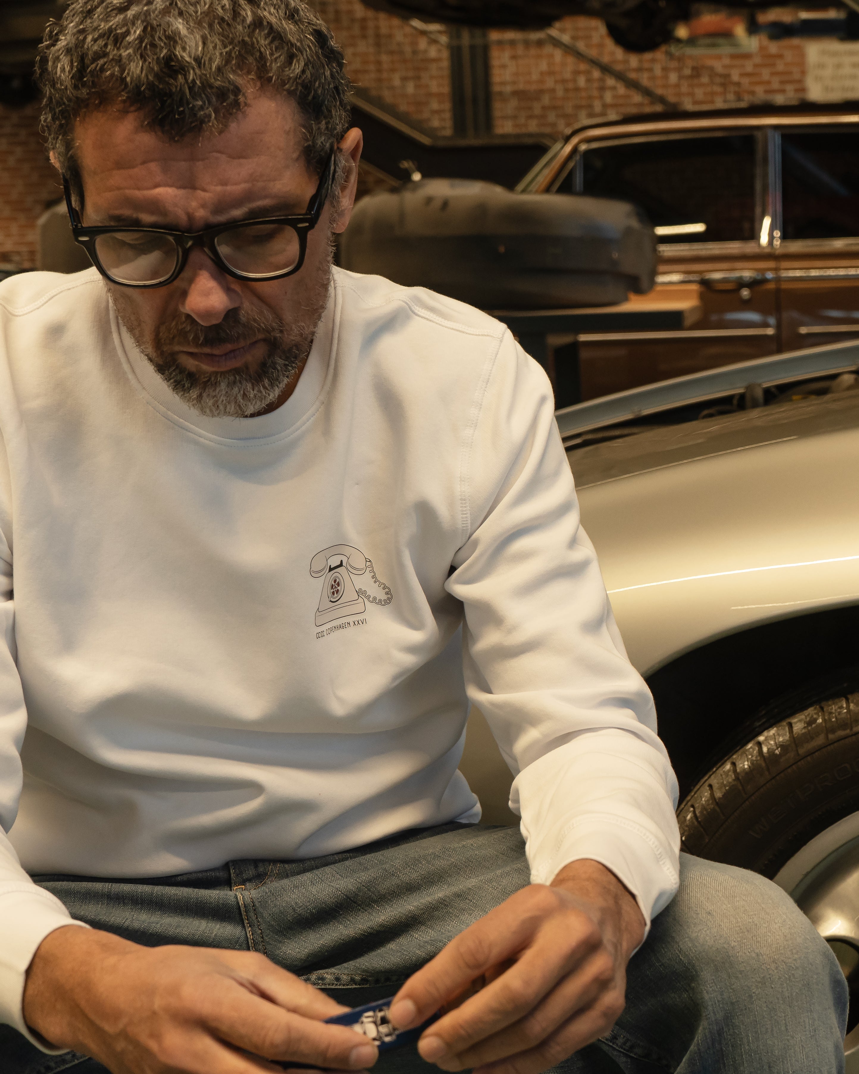 Phone Dials Sweatshirt Hvid