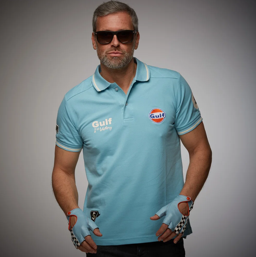 GULF vintage polo light blue
