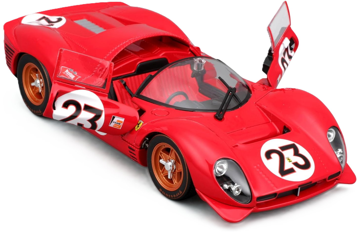 Bburago Ferrari 330 P4 1:24 bilmodel i rød med detaljeret design og autentisk Ferrari-stil