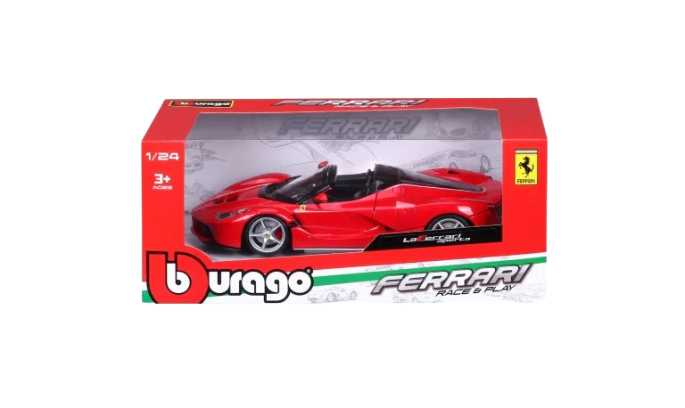 Bburago Ferrari LaFerrari Aperta 1:24 bilmodel i rød med detaljeret design og autentisk Ferrari-stil