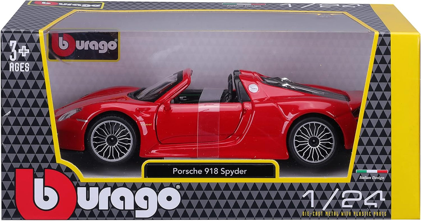 Bburago Porsche 918 Spyder 1:24 bilmodel med detaljeret design og autentisk Porsche-stil