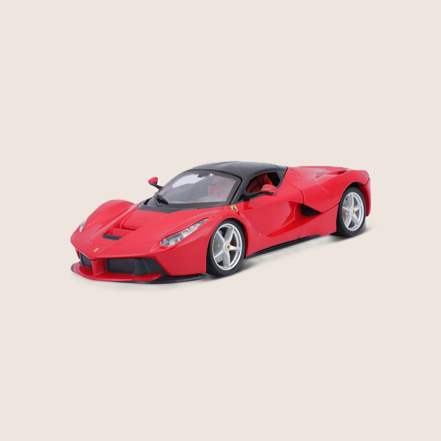 Bburago Ferrari LaFerrari 1:18 bilmodel i rød med detaljeret design og autentisk Ferrari-stil
