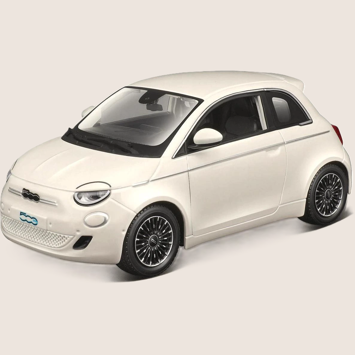Bburago Fiat 500e 1:24 modelbil med detaljeret karrosseri og realistisk interiør