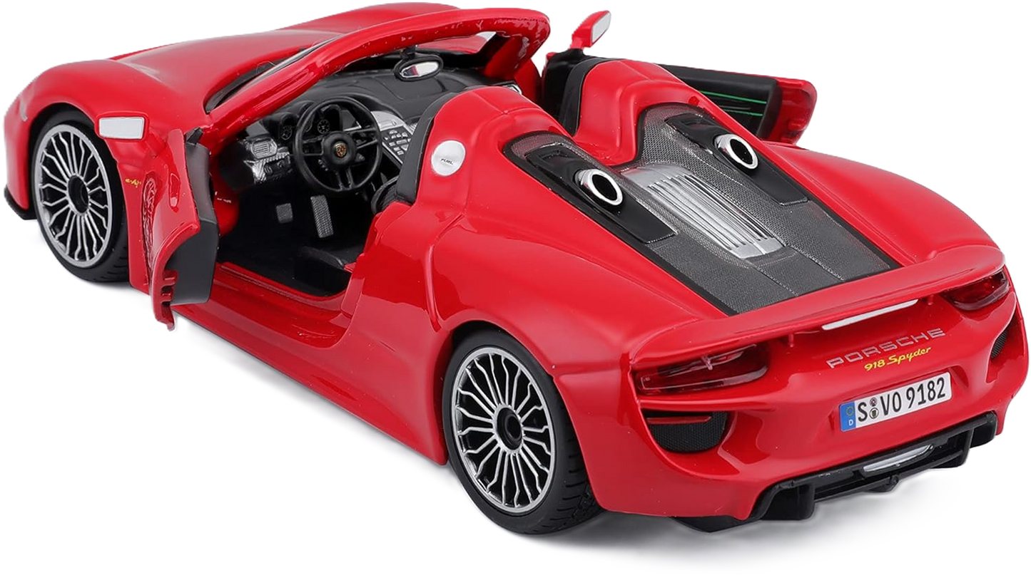 Bburago Porsche 918 Spyder 1:24 bilmodel med detaljeret design og autentisk Porsche-stil