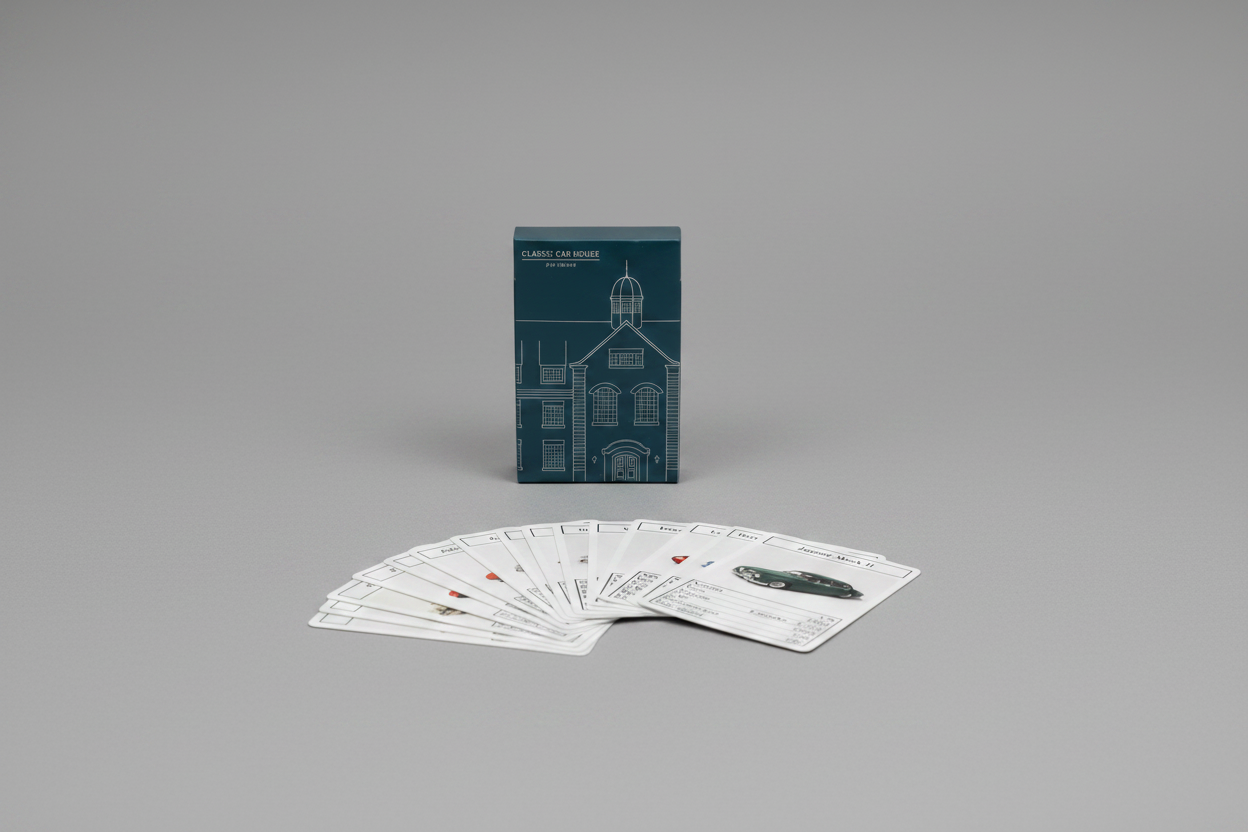 Classic Car House Car Cards - A set of car cards featuring classic cars, designed exclusively by Classic Car House. Perfect for both play and collectors.