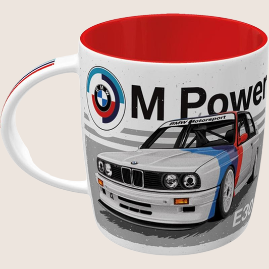 BMW M Power-krus med E30 M3 design i keramik og klassisk M-logo